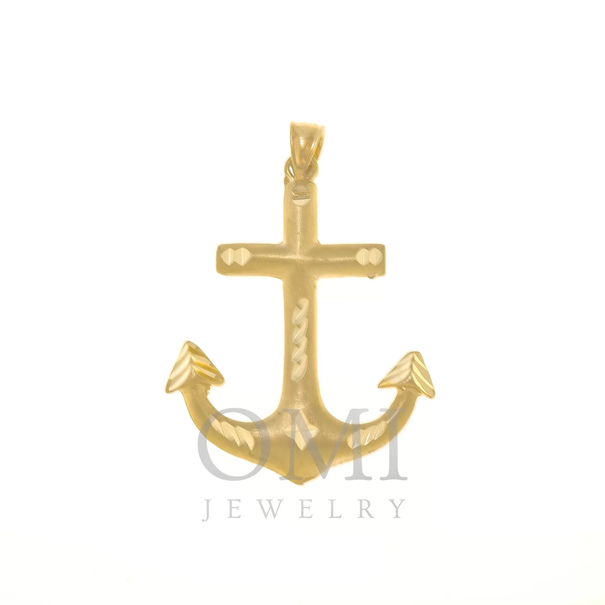 10K GOLD HOLLOW ANCHOR PENDANT 4.2G