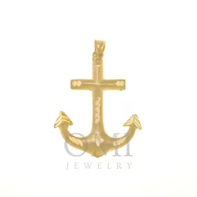 10K GOLD HOLLOW ANCHOR PENDANT 4.2G