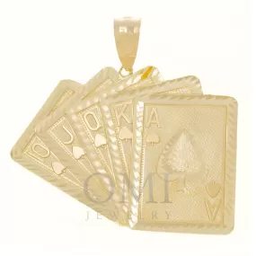 10K GOLD PLAYING CARDS PENDANT 19.1G