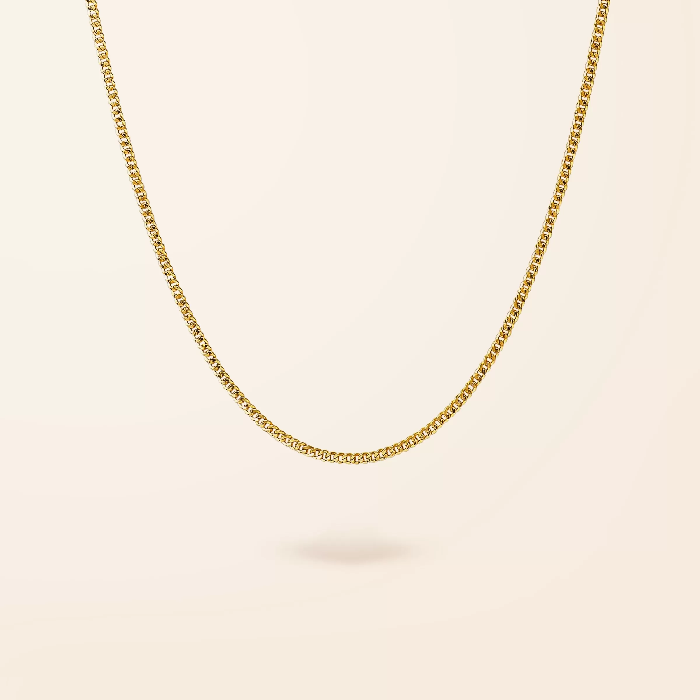 10K Gold Small Curb Link Necklace