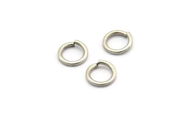 10mm Jump Rings, 25 Antique Silver Plated Brass Jump Rings (10x1.5mm) D0231 S789