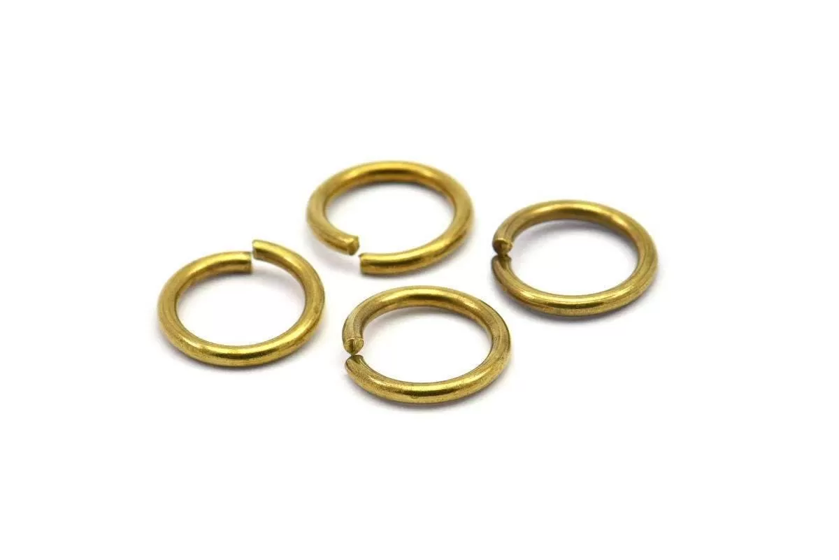 12mm Jump Ring - 50 Raw Brass Jump Rings (12x1.5mm) D0232