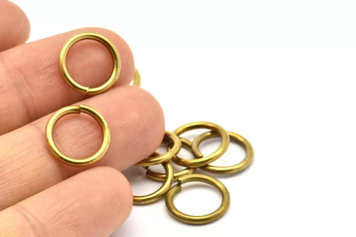 12mm Jump Ring - 50 Raw Brass Jump Rings (12x1.5mm) D0232