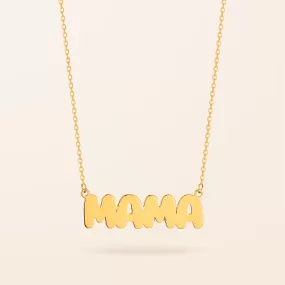 14K Gold Bubble MAMA Necklace