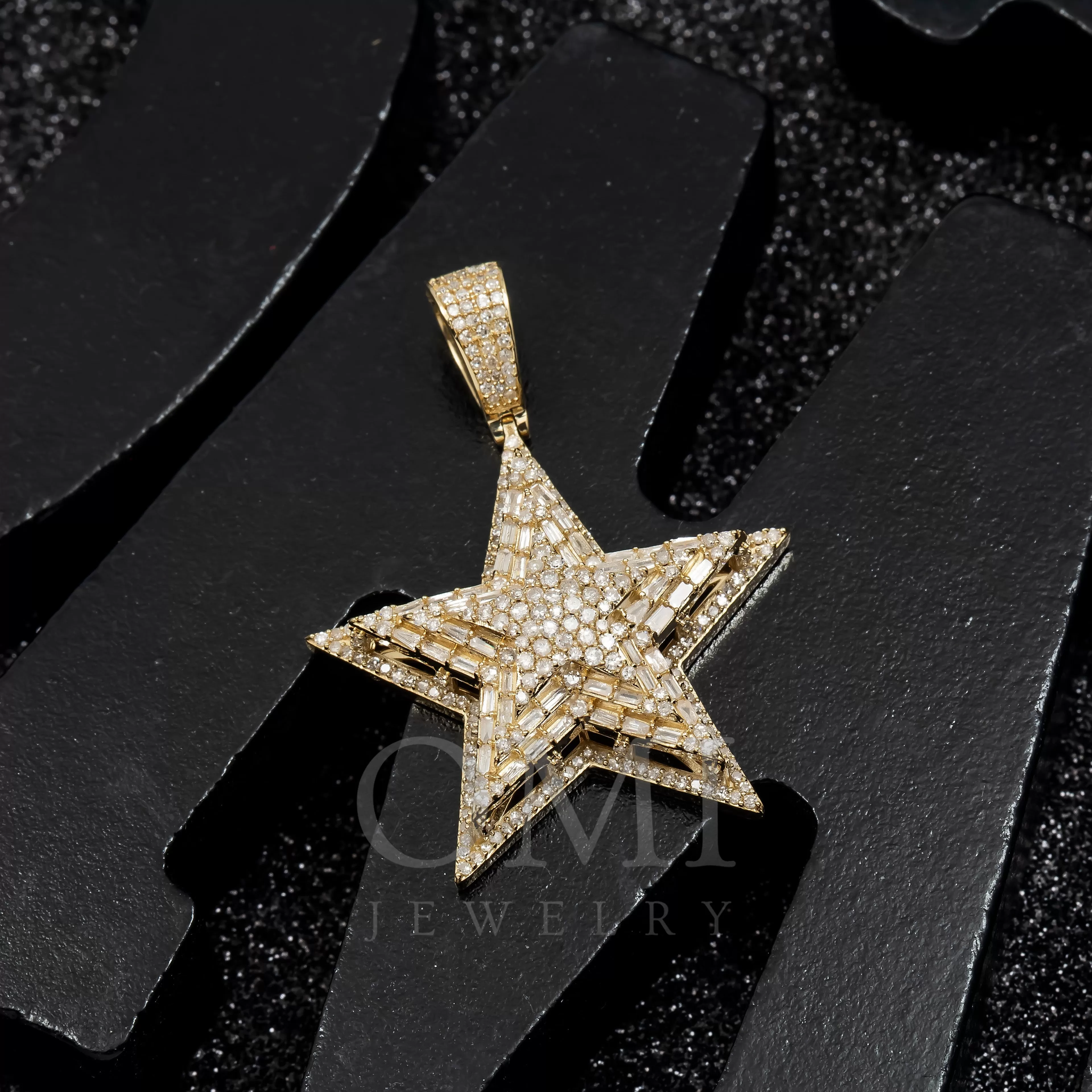 14K GOLD DIAMOND 3D STAR PENDANT 1.41 CT