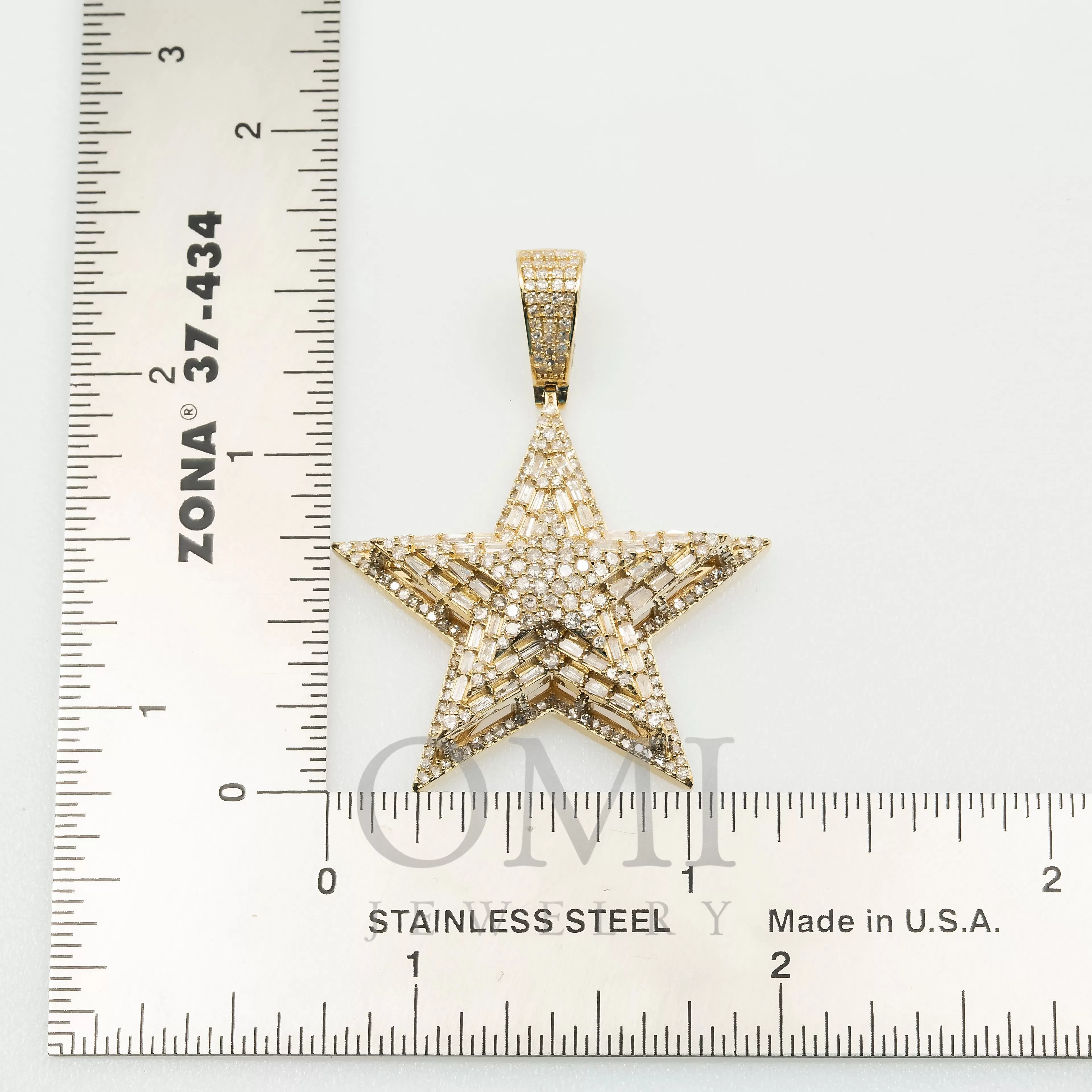 14K GOLD DIAMOND 3D STAR PENDANT 1.41 CT