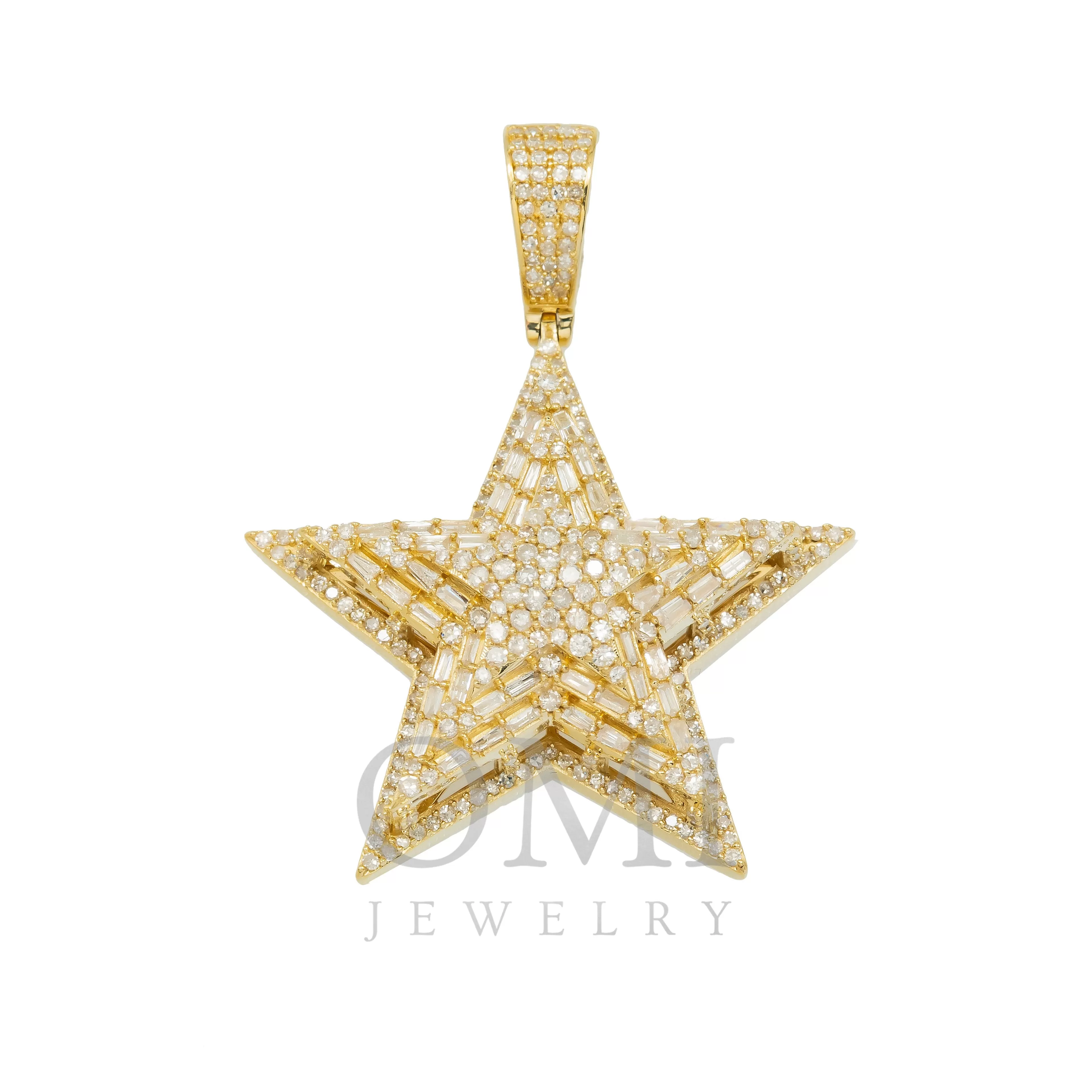 14K GOLD DIAMOND 3D STAR PENDANT 1.41 CT