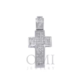 14K GOLD DIAMOND CROSS PENDANT 1.50 CT