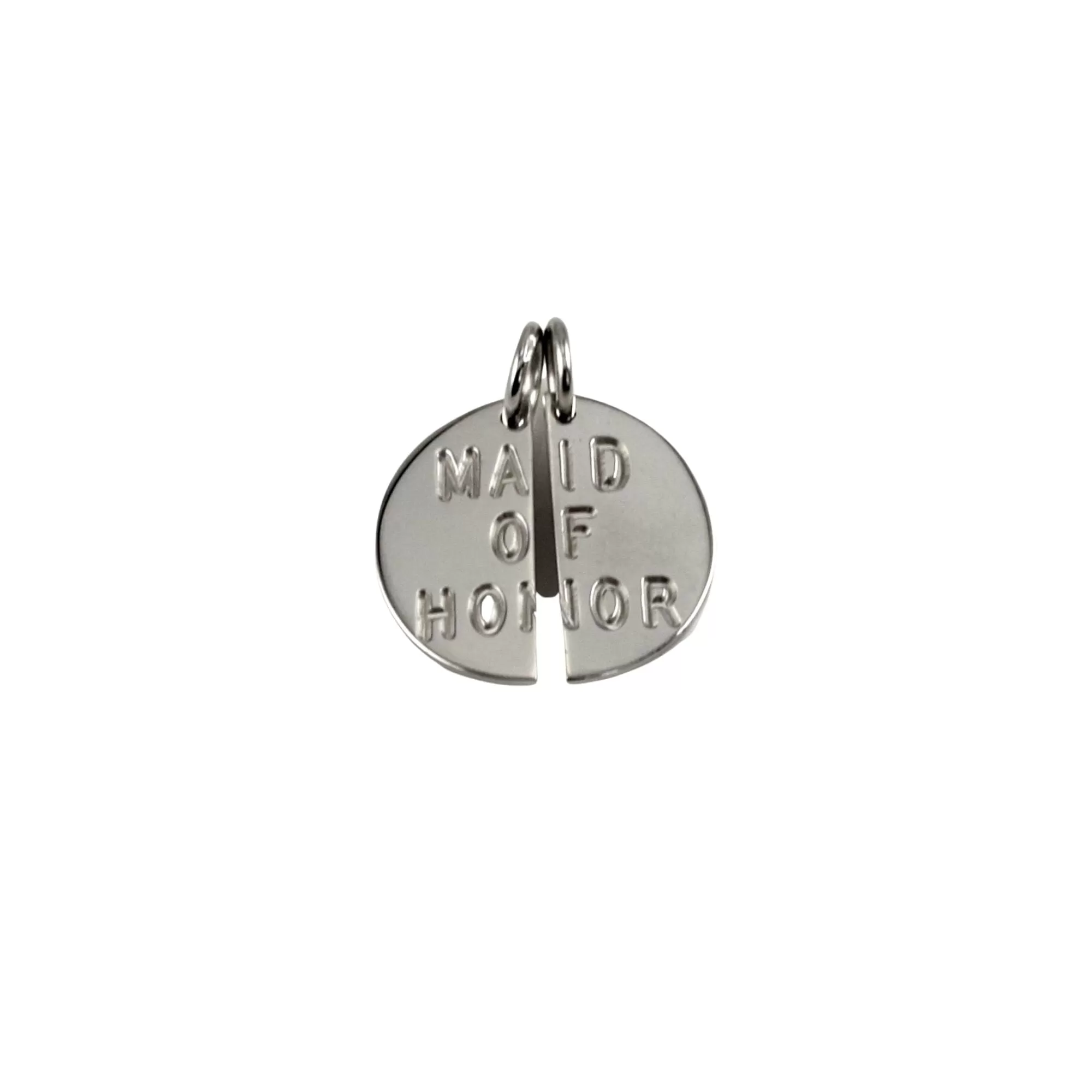 14K WHITE GOLD ROUND SPLIT MAID OF HONOR CHARM