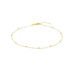 14K Yellow Gold Ball Anklets