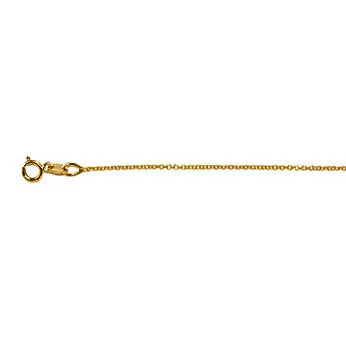 14K Yellow Gold Cable Link Chain 1.1mm with Spring Ring Clasp