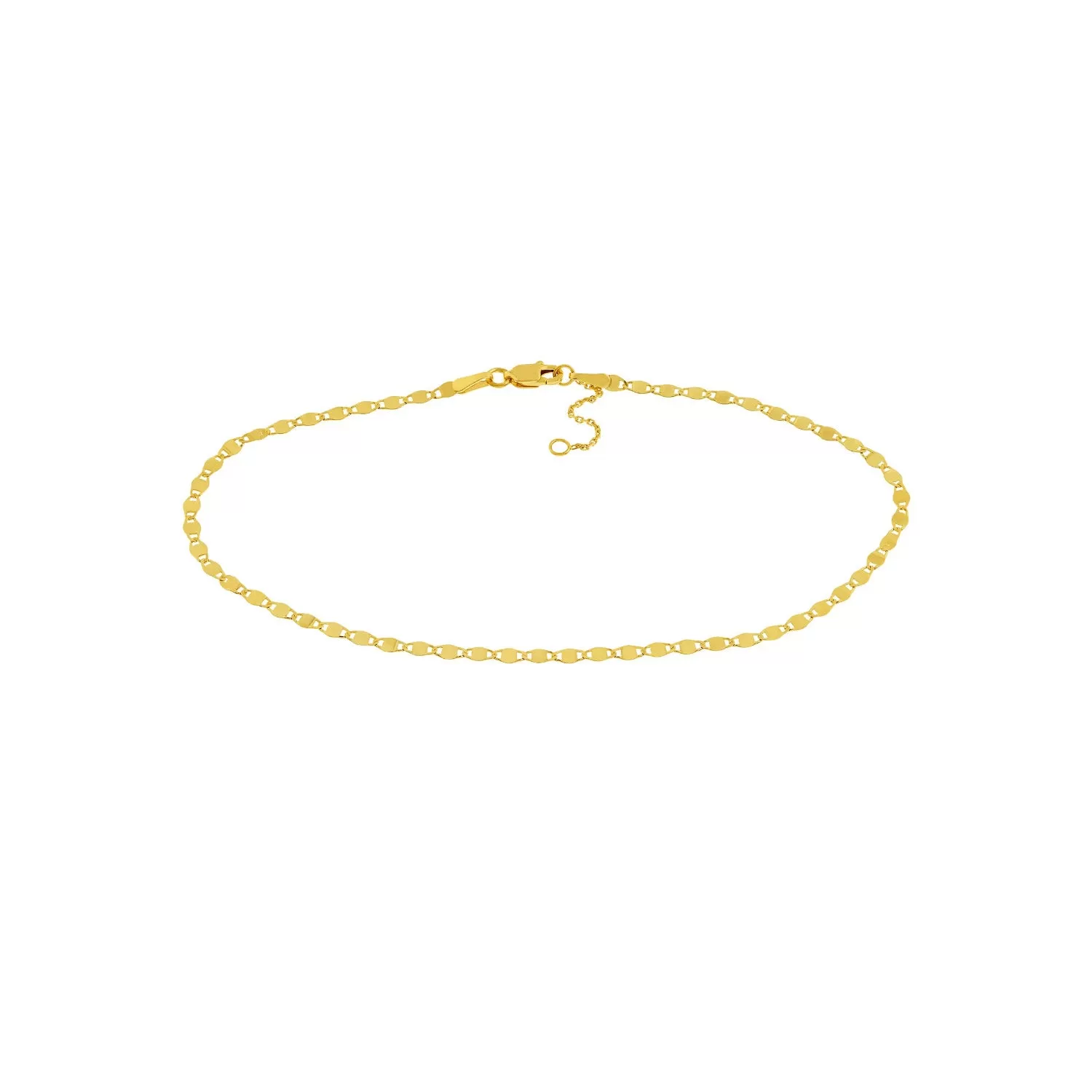 14K Yellow Gold Mirror Valentino Anklets