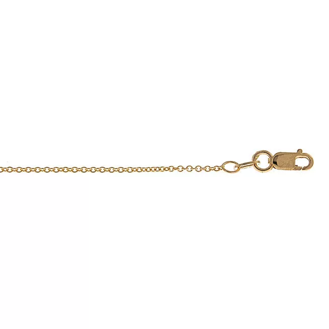 14KYellow Gold Cable Link Chain 1.3mm with Lobster Claw Clasp