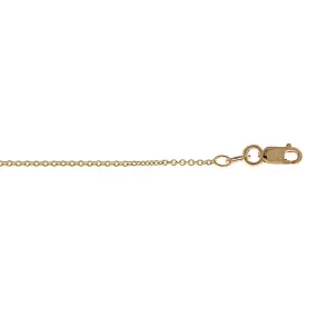 14KYellow Gold Cable Link Chain 1.3mm with Lobster Claw Clasp