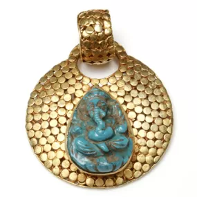 18k Gold and Turquoise Nadra Pendant