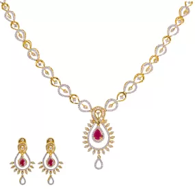 18K Gold Diamond Jewelry Set (35.2gm)