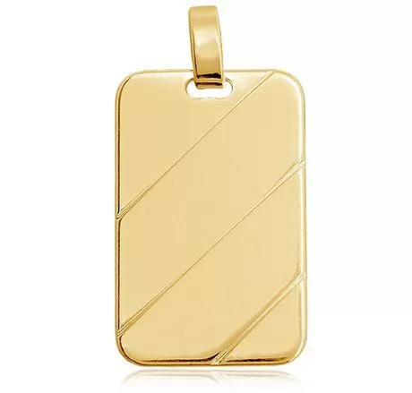 18k Gold Filled Luxury Tag Plate Rectangle Pendant Unisex