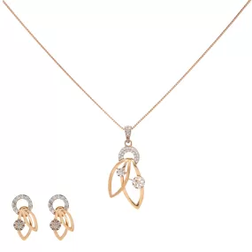 18K Rose Gold & CZ Pendant Set (9.4gm)