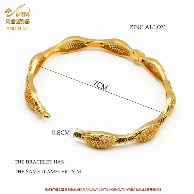 1pc Women's Hand Bracelets Gold Color Exquisite Round Cuff Bangle Bracelet S3980979