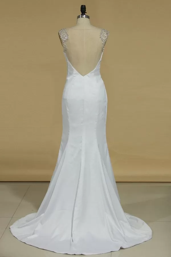 2024 Scoop Mermaid Wedding Dresses Spandex With P5QRE6B4