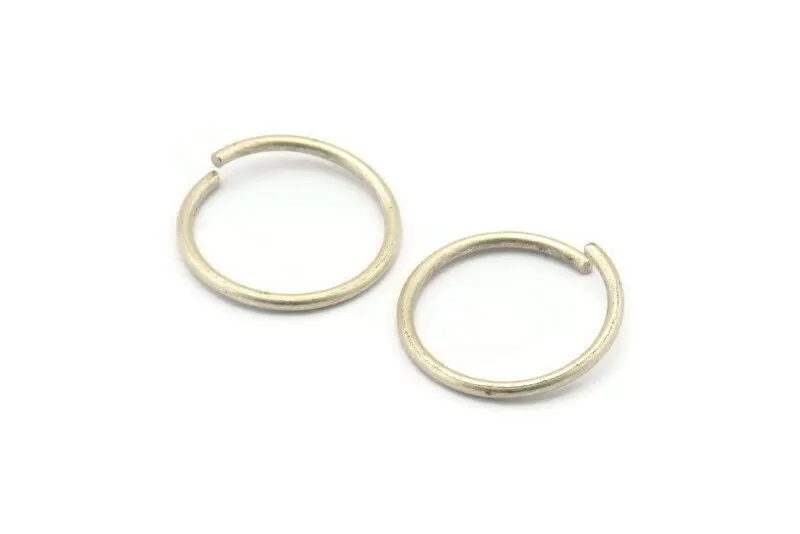 20mm Jump Ring - 12 Antique Silver Plated Brass Jump Rings (20x1.5mm) D0234