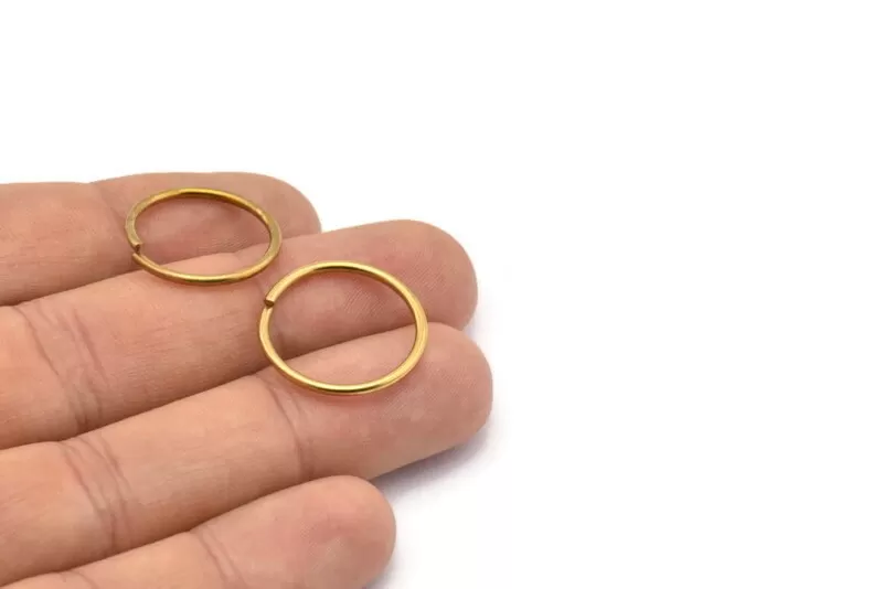 20mm Jump Ring - 50 Raw Brass Jump Rings (20x1.5mm) D0234