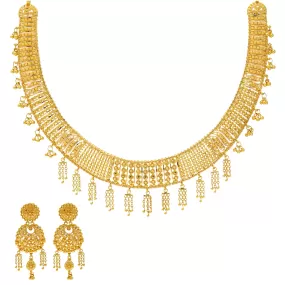 22K Yellow Gold Necklace Set (49.6gm)