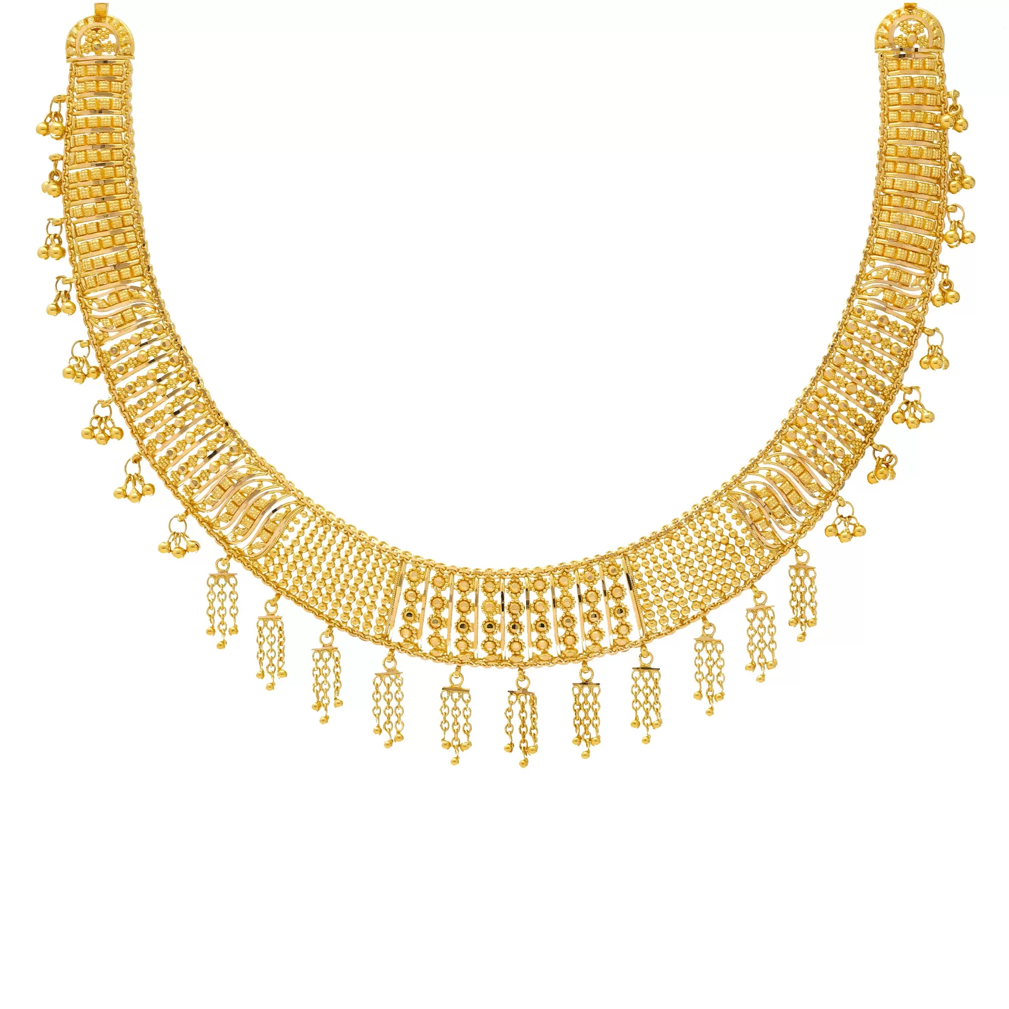 22K Yellow Gold Necklace Set (49.6gm)