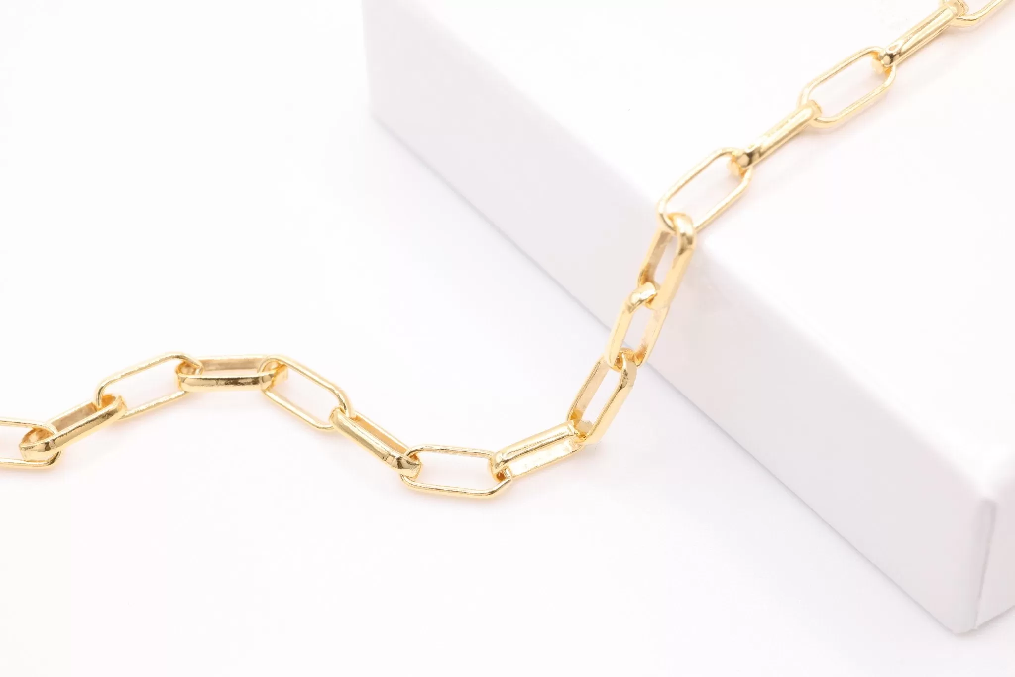 2.5mm Elongated Rolo Chain, 14K Gold-Filled, Pay Per Foot, Jewelry Making Chain