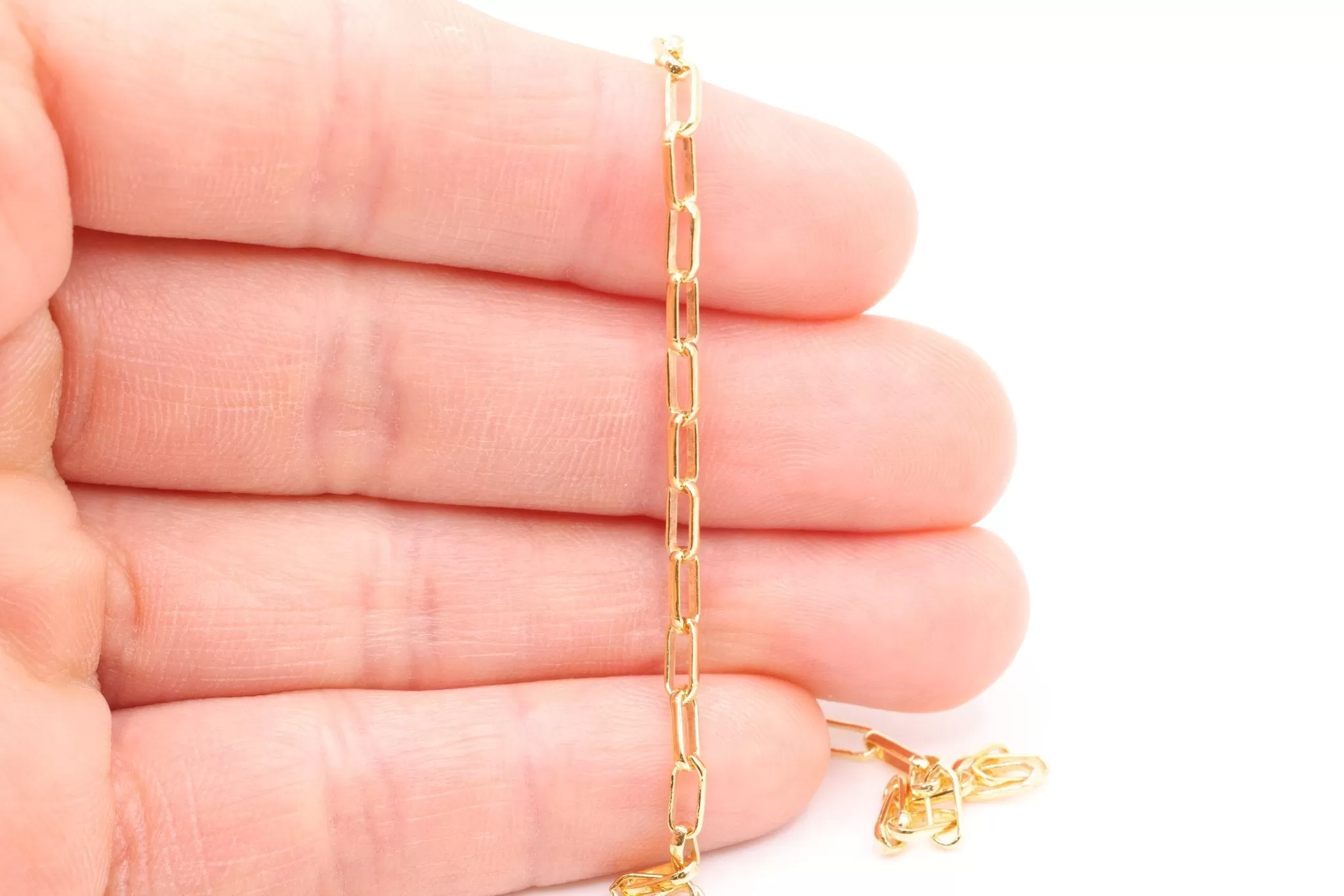 2.5mm Elongated Rolo Chain, 14K Gold-Filled, Pay Per Foot, Jewelry Making Chain