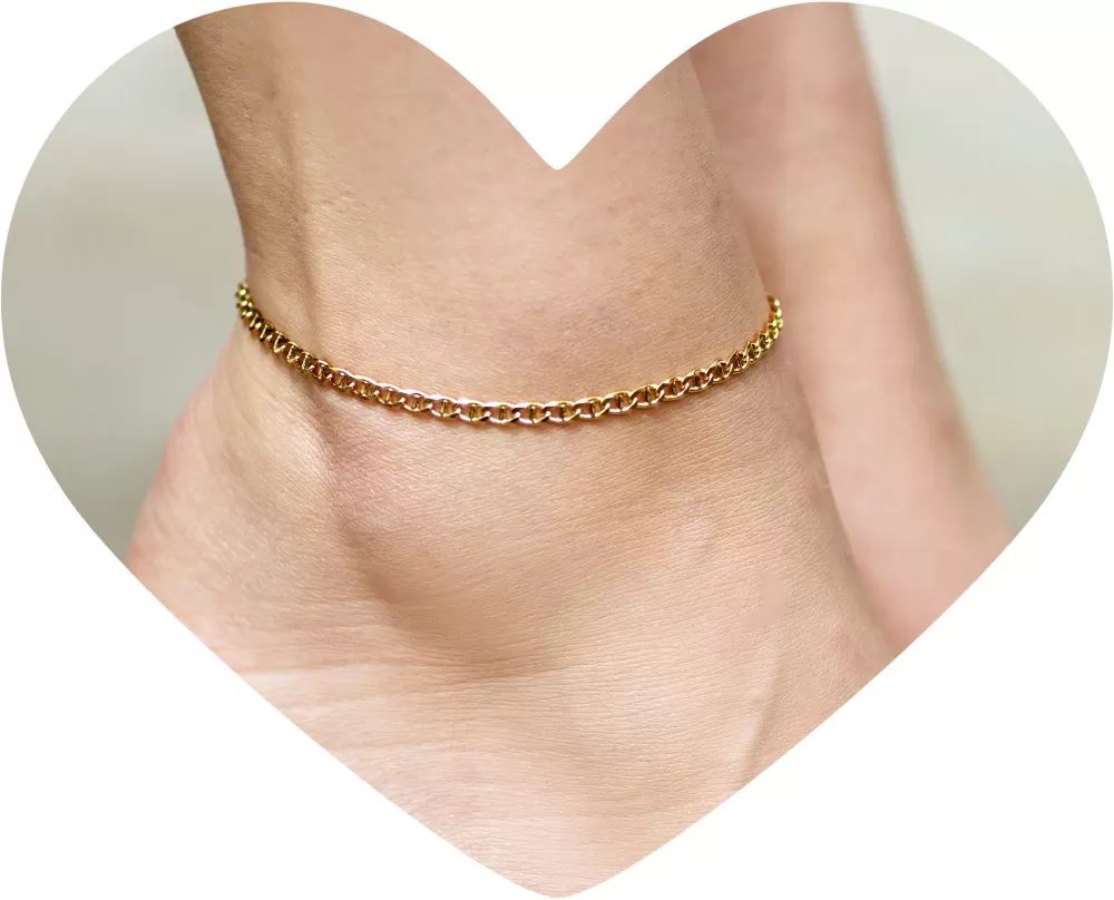 3mm Mariner Link Chain Anklet