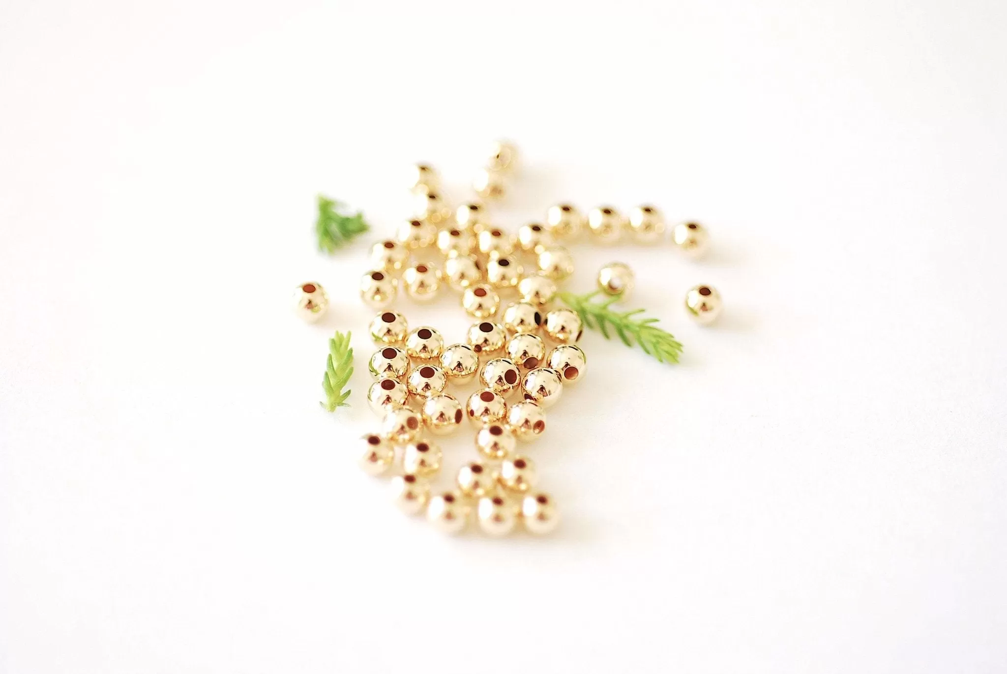 6.0mm Bead Gold-Filled 1.5mm Hole, (10 Pack) Wholesale Jewelry Making Beads