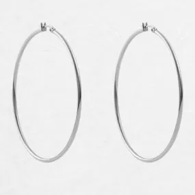 60mm Silver Creole Valentano Hoop Earrings