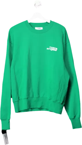 7 Days Active Green Crew Neck Sweatshirt UK S