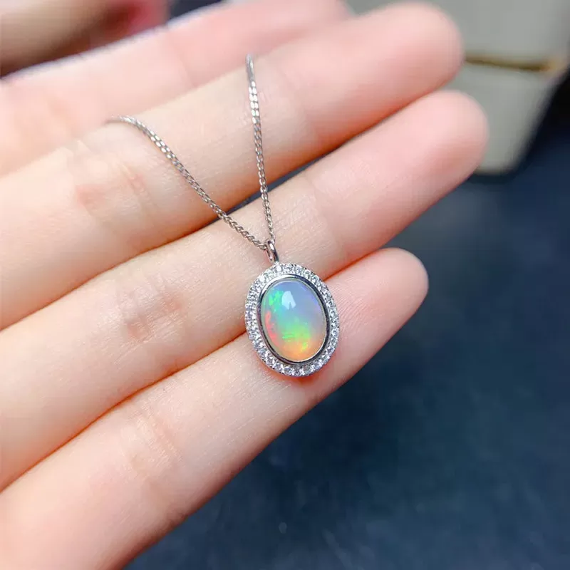 7*9MM Opal Ring, Necklace, Earring and Jewelry Set