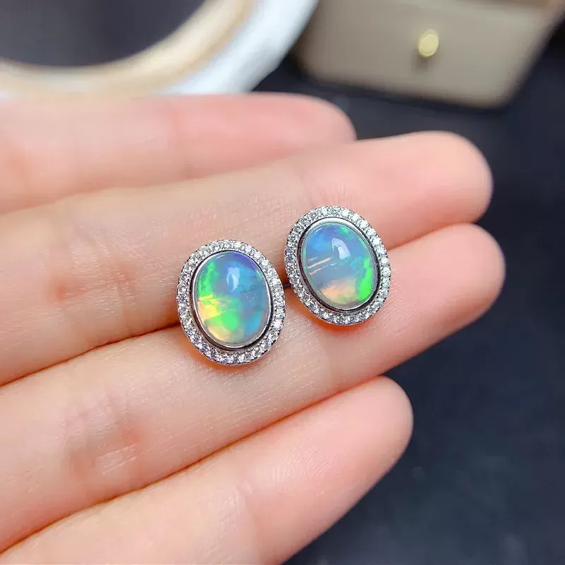 7*9MM Opal Ring, Necklace, Earring and Jewelry Set