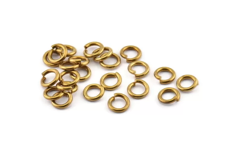 8mm Jump Ring - 100 Raw Brass Jump Rings (8x1.5mm) D0436