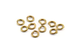 8mm Jump Ring - 100 Raw Brass Jump Rings (8x1.5mm) D0436