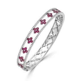 9-Star Ruby Clover Bracelet