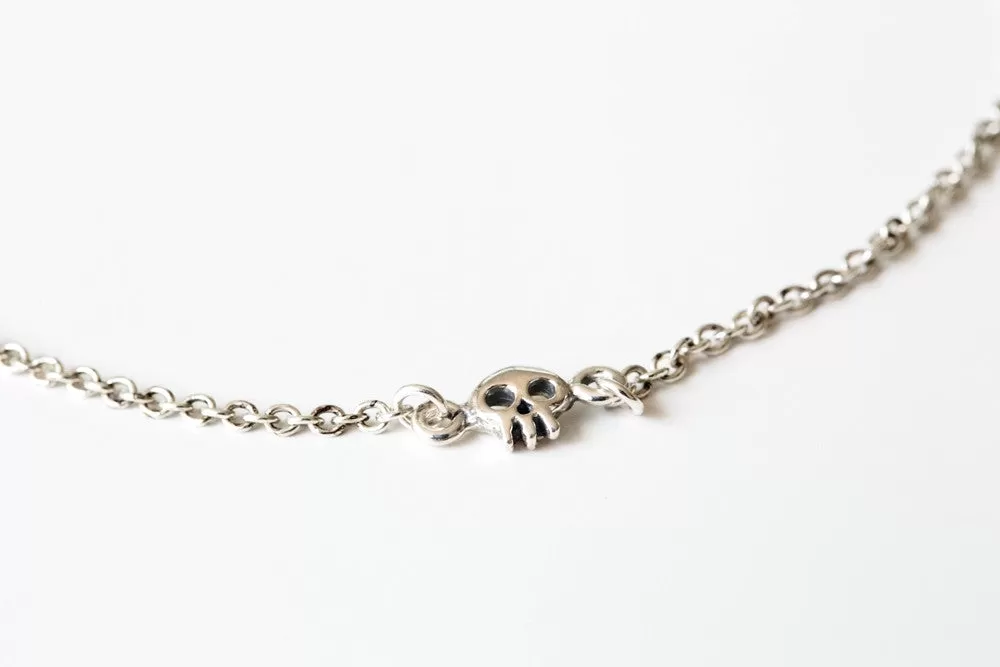 925 skull pendant anklet-ah