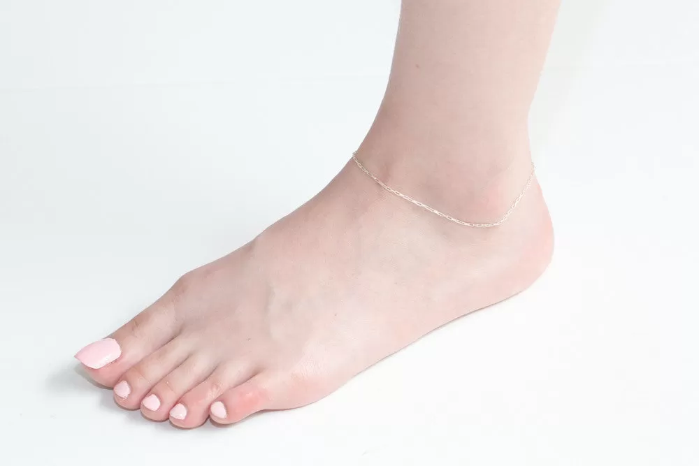 925 square link chain anklet-ax