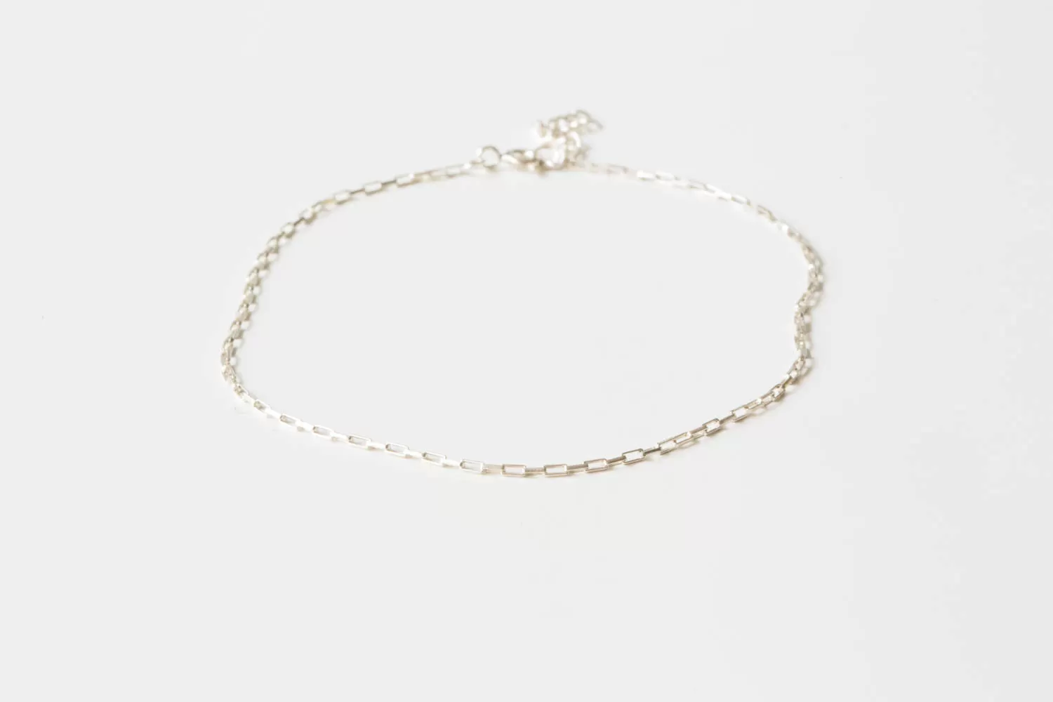 925 square link chain anklet-ax