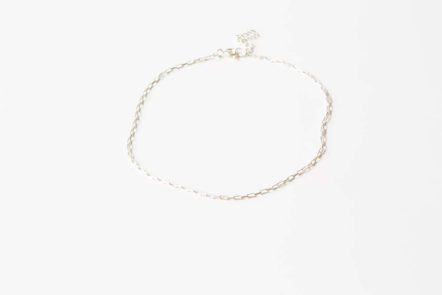 925 square link chain anklet-ax