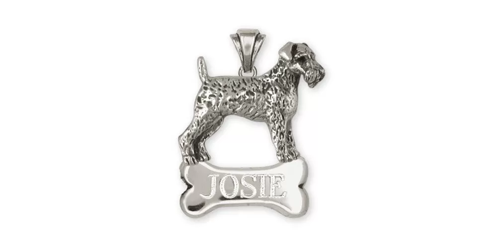 Airedale Terrier Pendant Jewelry Sterling Silver Handmade Dog Pendant AR10-NP