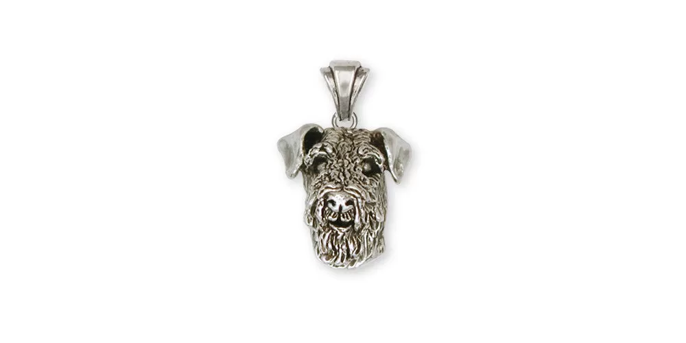 Airedale Terrier Pendant Jewelry Sterling Silver Handmade Dog Pendant AR5-P