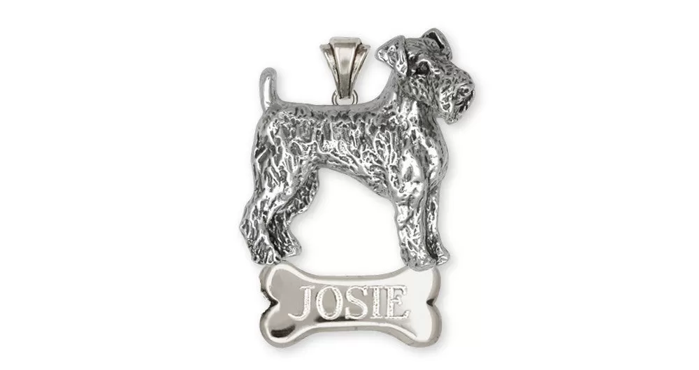 Airedale Terrier Pendant Jewelry Sterling Silver Handmade Dog Pendant AR6-NP