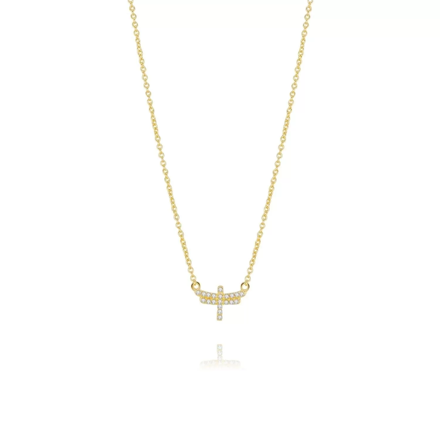 Airplane Necklace Gold Plated Vermeil