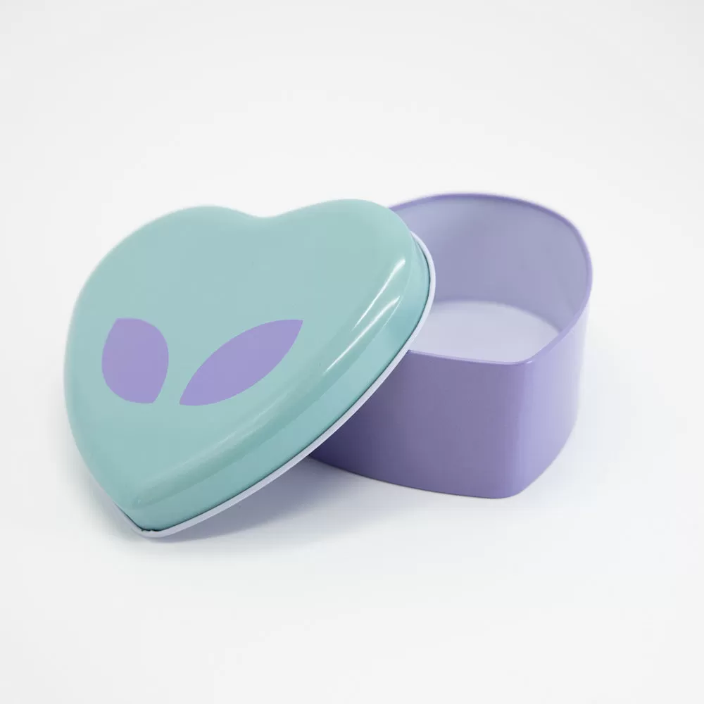 Alien Heart-Shaped Metal Tin