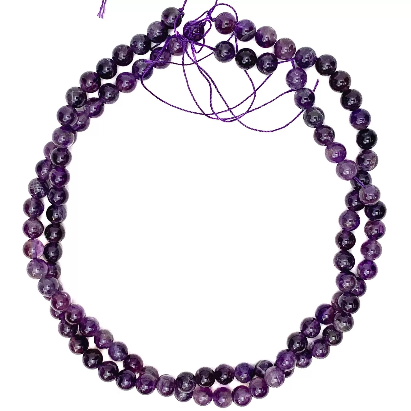 Amethyst 8mm Smooth Rounds Bead Strand