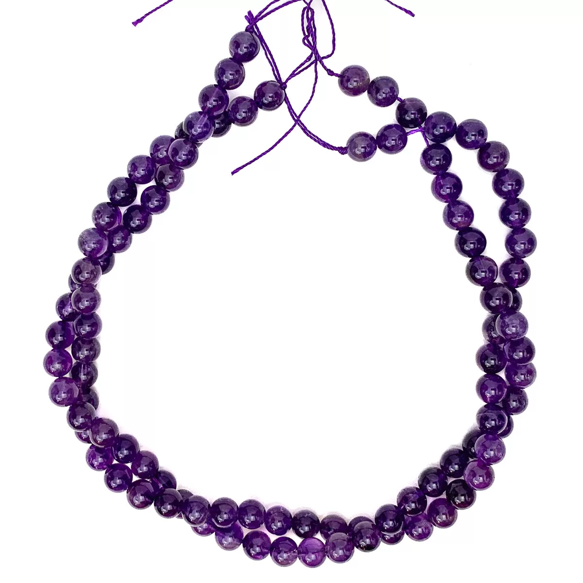 Amethyst X Fine 8mm Smooth Rounds Bead Strand